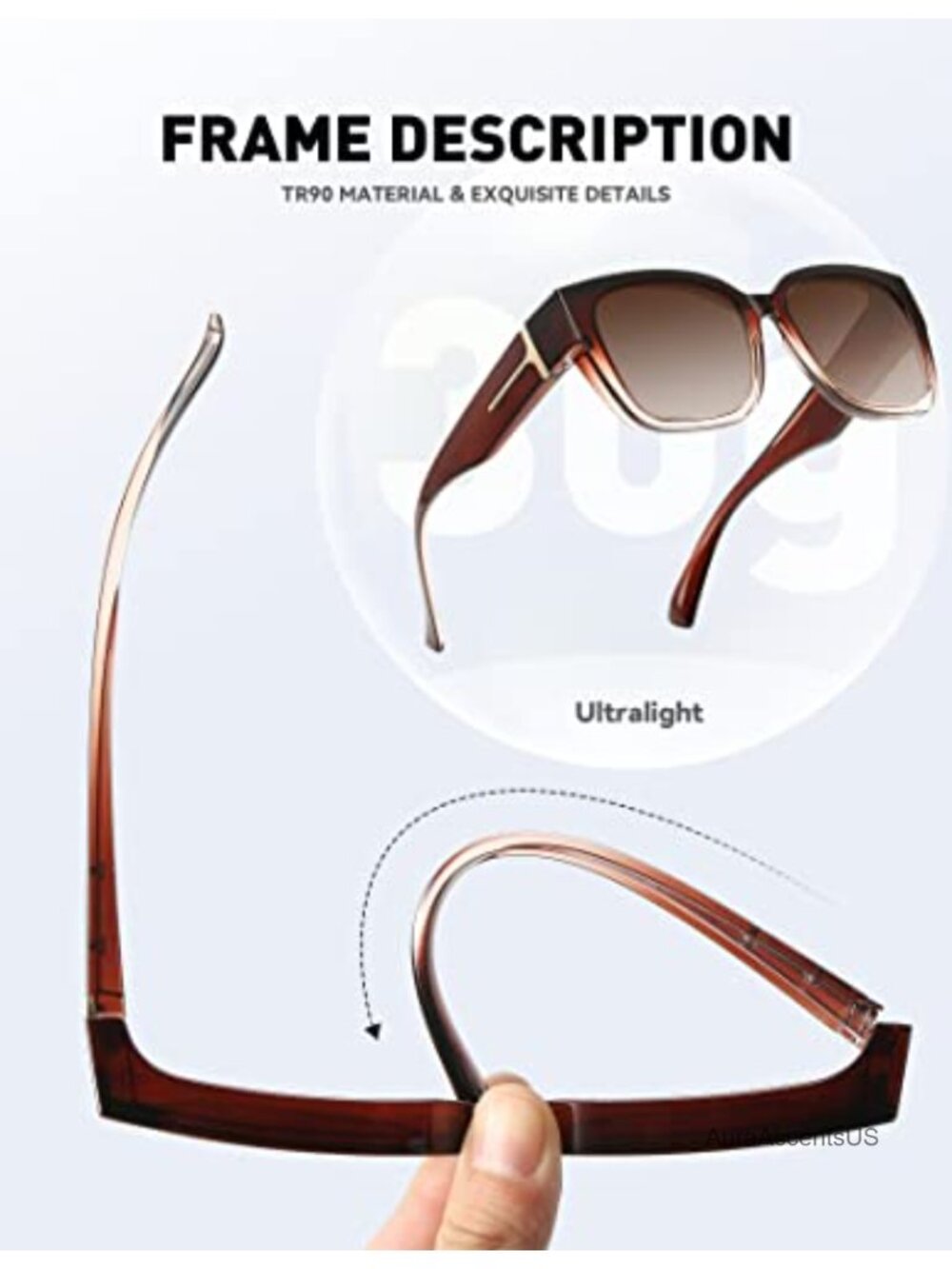 Oversized Polarized Fit Over Sunglasses Square Full-Frame UV400 - Picture 4 of 6